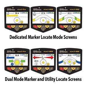 Vivax-Metrotech vLoc3-MLA Marker Locator Mode Screens