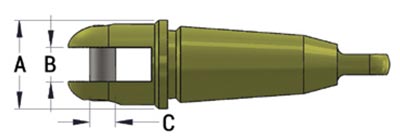 clevis style innerduct pulling eye diagram