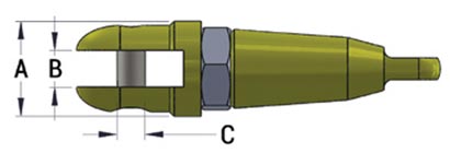 Swivel Clevis Innerduct Pulling Eye diagram