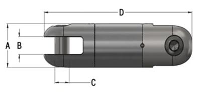 Swivel-Grip Clevis Style Pulling Eye diagram